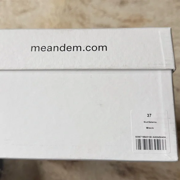 ME+EM Black Silver Studded Ballerina Flat 7 37 Leather Box + Bag Ballet - Picture 15 of 16